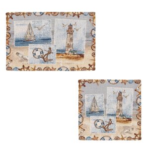 SANDER Postcards Gobelin-Tischset mit maritimen Motiven