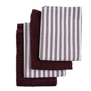 SANDER Adam Geschirrtuch/Küchenhandtuch aubergine 4er Set